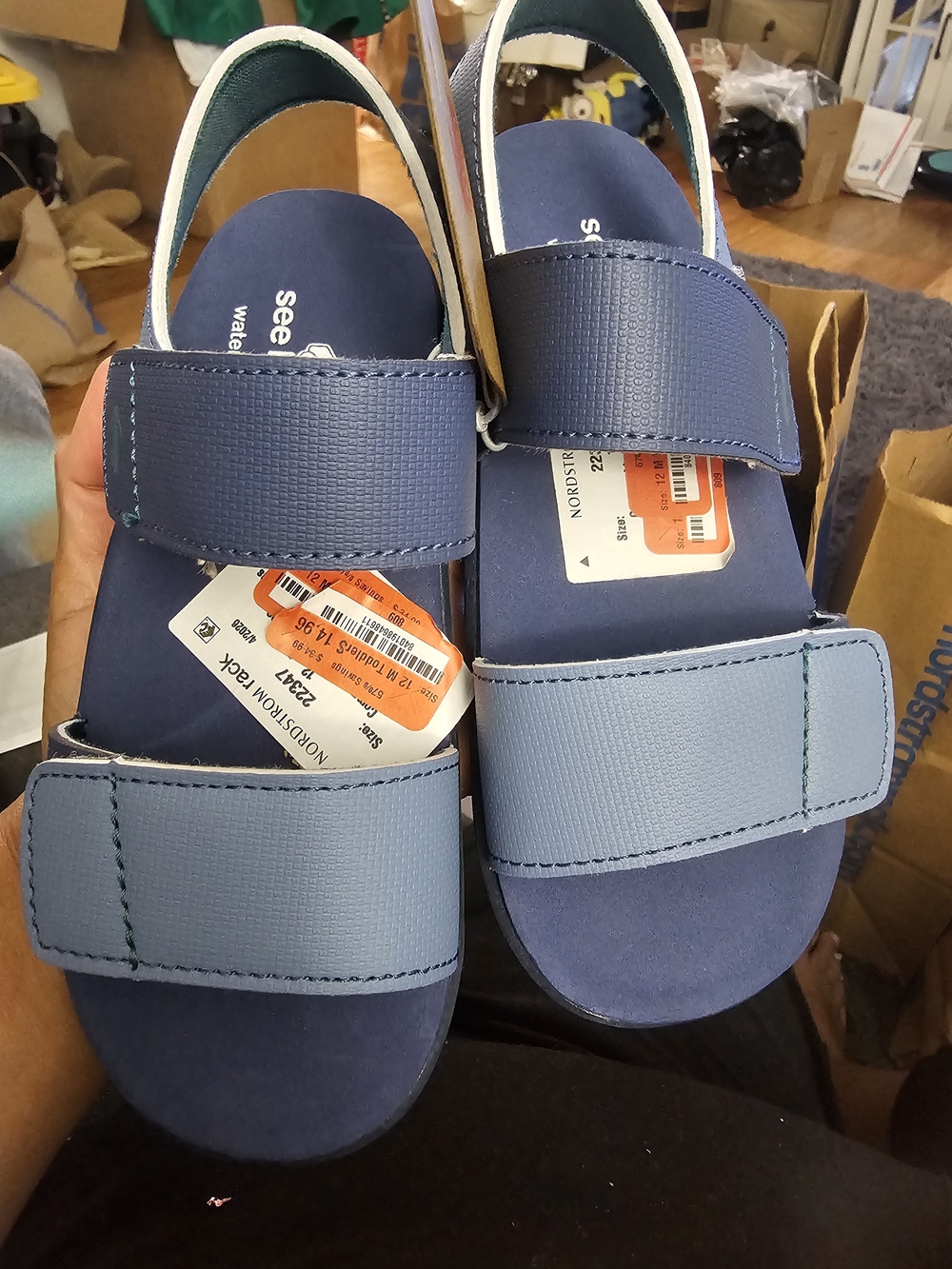 See Kai Run Two-Tone Blue Velcro Sandals